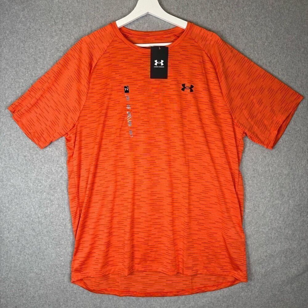 Under Armour Mens Size XL Loose Pullover Tech Tee Shirt Orange Short Sleeves NWT